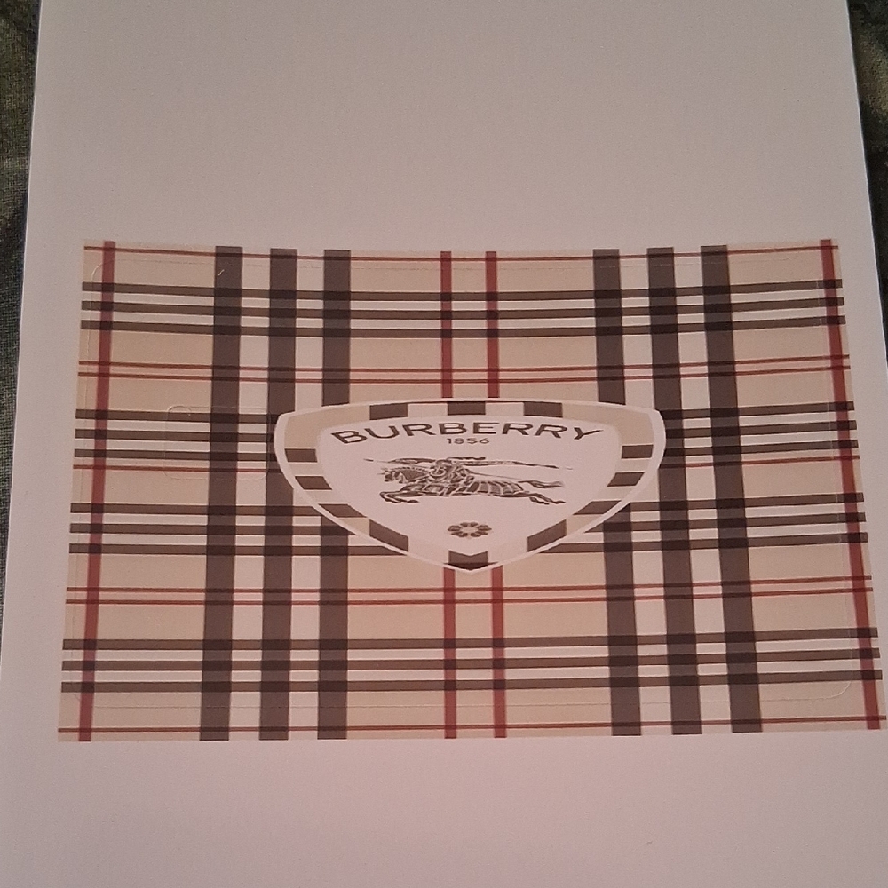 Burberry Beige and Black Debit Card Cover with Logo